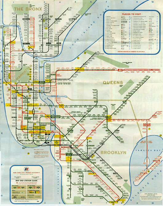 1966 New York City Subway map